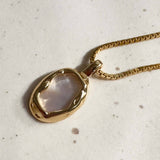 RETRO IRREGULAR PERSONALITY OVAL PENDANT NECKLACE_CWMM3843