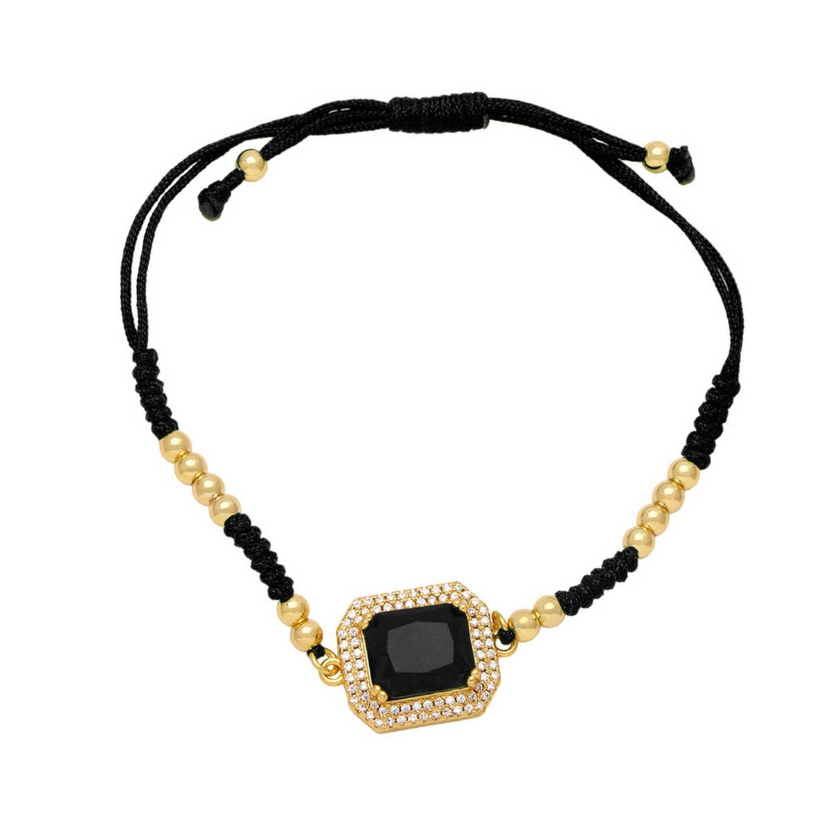 BOHEMIAN COLORED ZIRCON GEOMETRIC SQUARE BRACELET_CWAJE1041