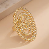 IRREGULAR GEOMETRIC ELLIPSE ALLOY WINDING RING_CWMM3229
