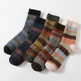 5 PAIRS OF VINTAGE PRINT THICK WARM COTTON SOCKS_CWMS0683