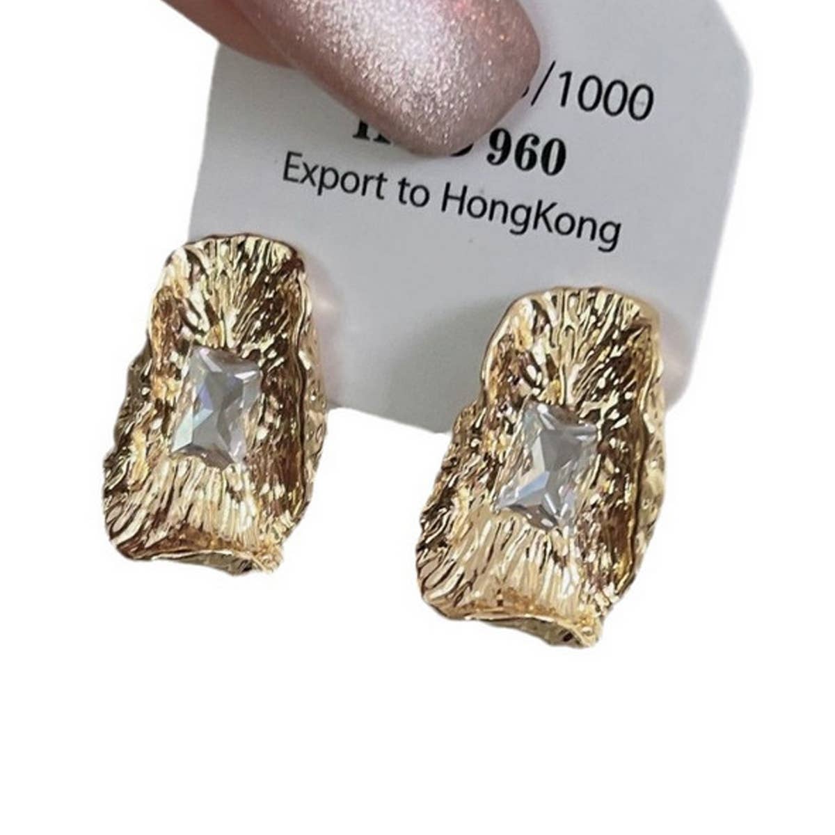 PERSONALIZED HIGH END IRREGULAR PLEATED EARRINGS_CWAJE1323