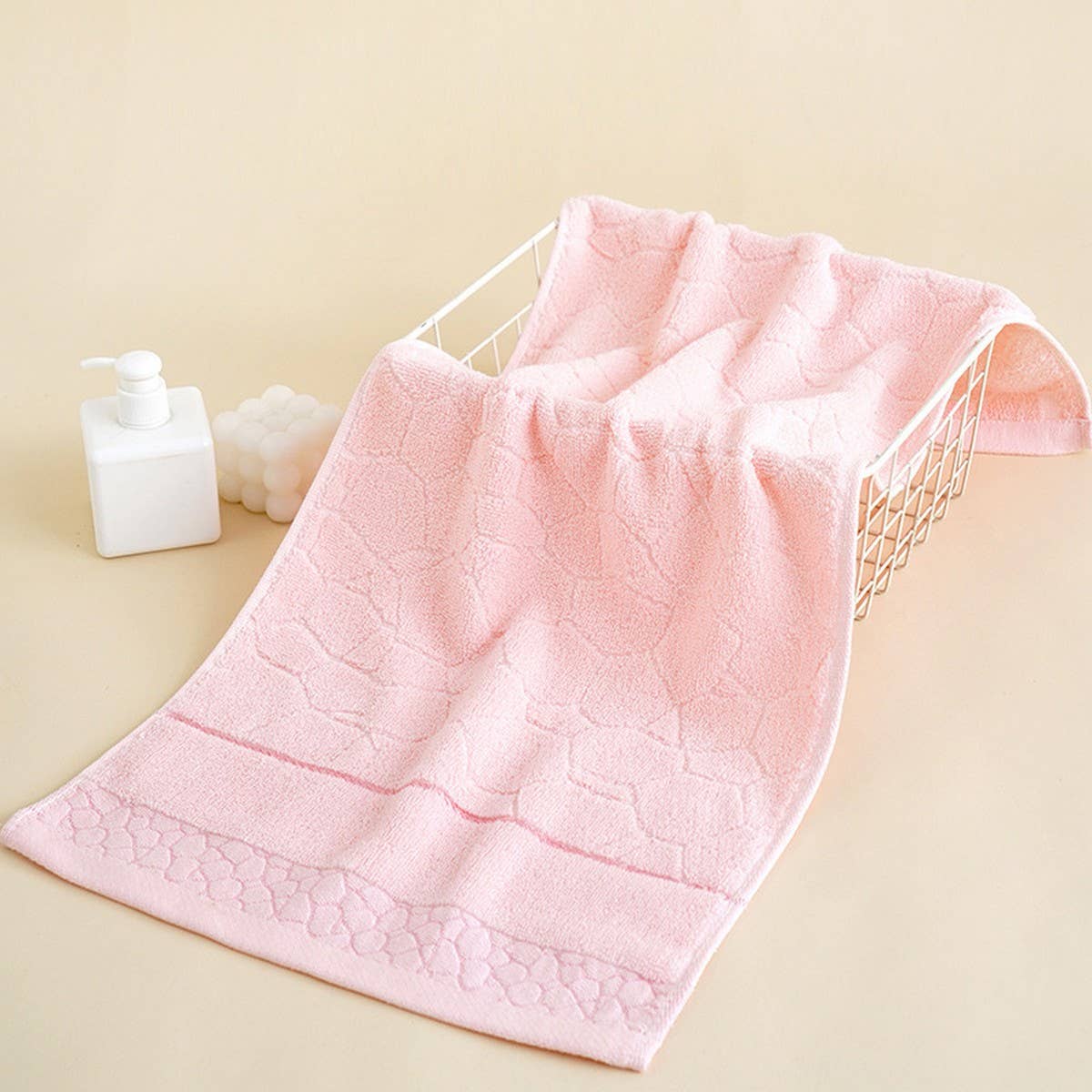 PURE COLOR COTTON QUALITY FLOWER THICK WOOL TOWEL_CWMM2299