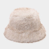 Two Tone Fuzzy Bucket Hat Women Winter_Cwah04648