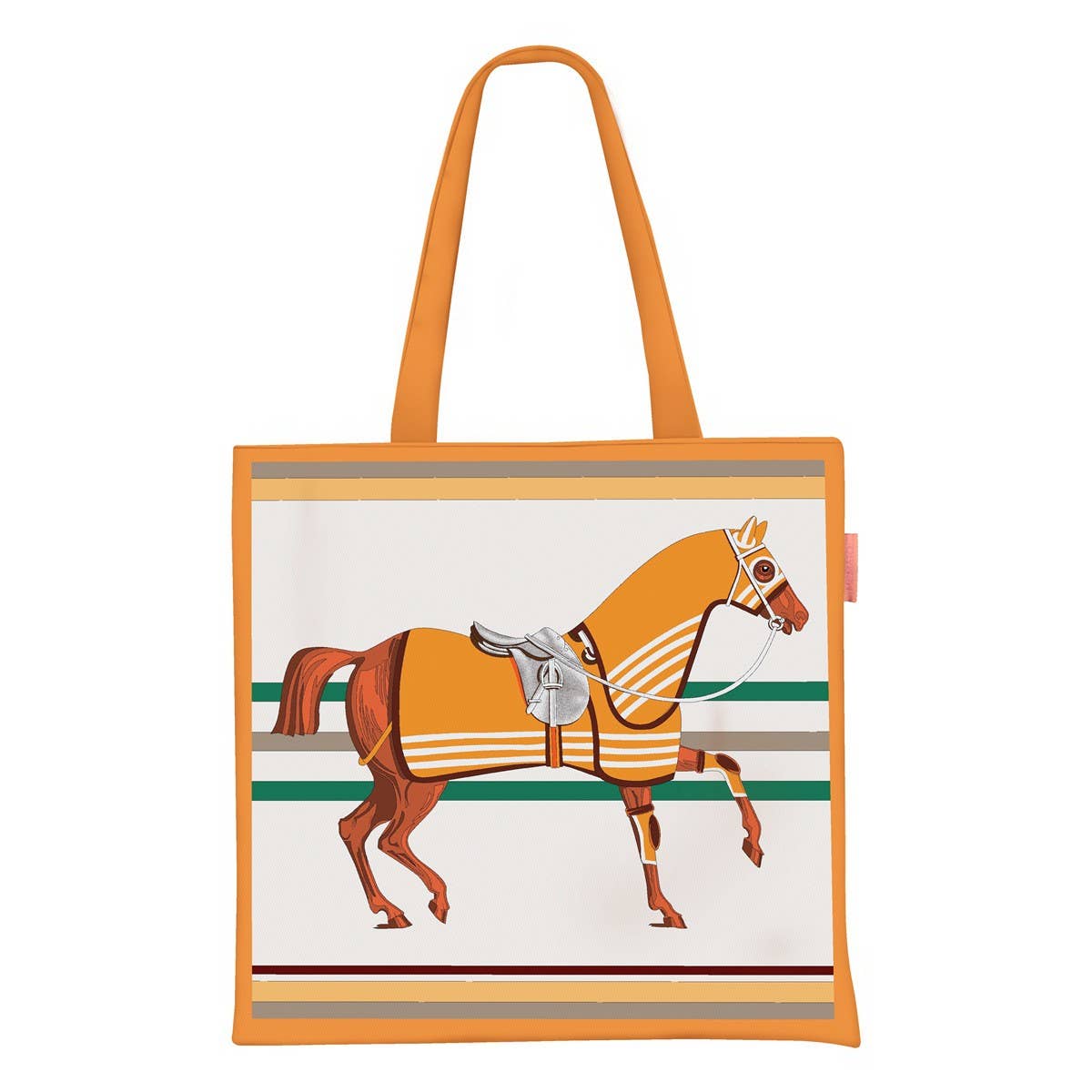 FASHION WARHORSE STRIPED CANVAS HANDBAG_CWAB5124