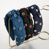 FASHIONABLE WIDE CENTER KNOT DENIM HEADBAND_CWAHA2126