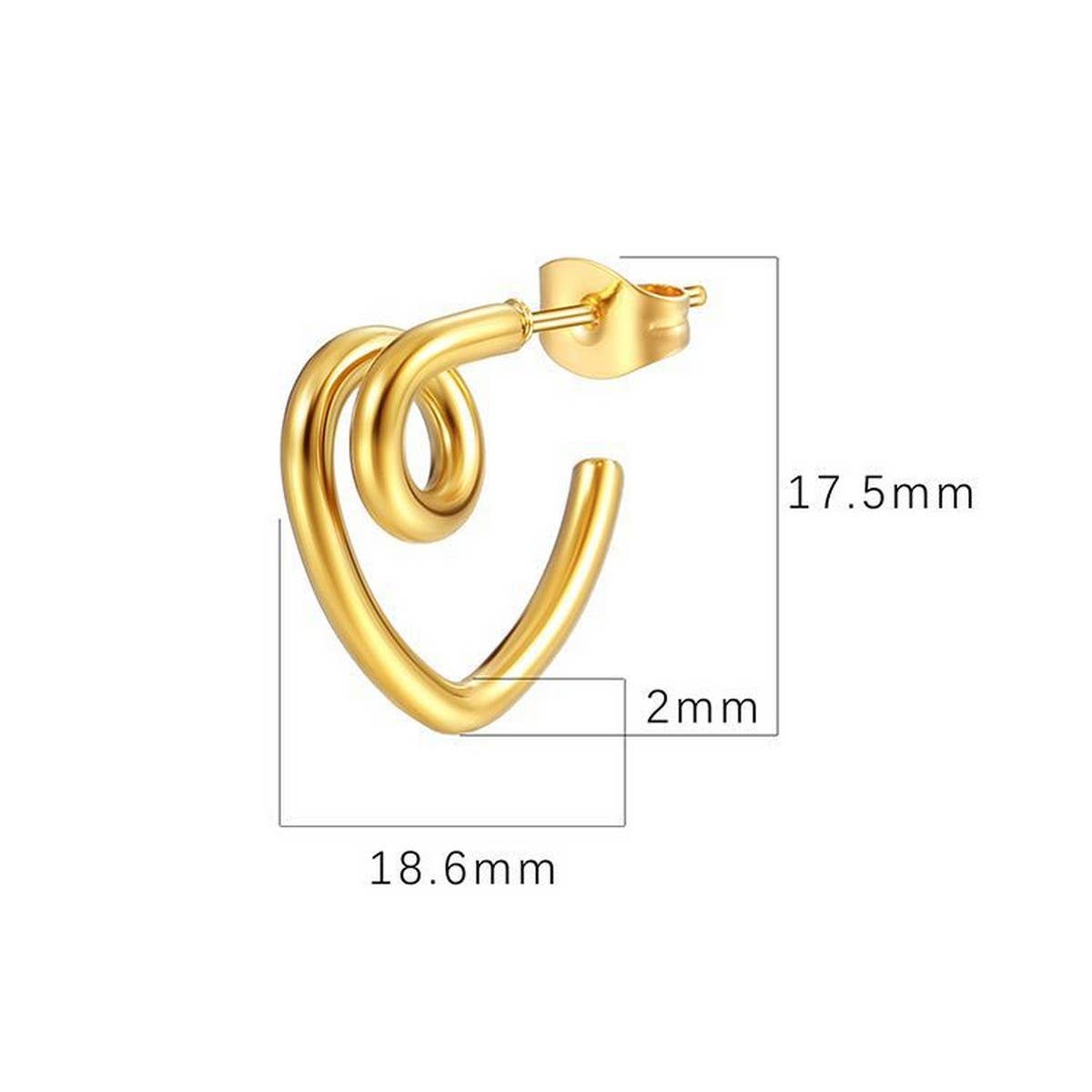 18K GOLD LOVE HEART EARRINGS FOR WOMEN_CWAJE0555