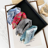 PEARL BUTTON SCARF ELEGANT PRINTED SCARF_CWASC0821