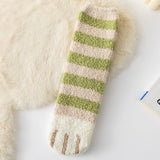 Women Padded Coral Fleece Cat Claw Socks_Cwms0331