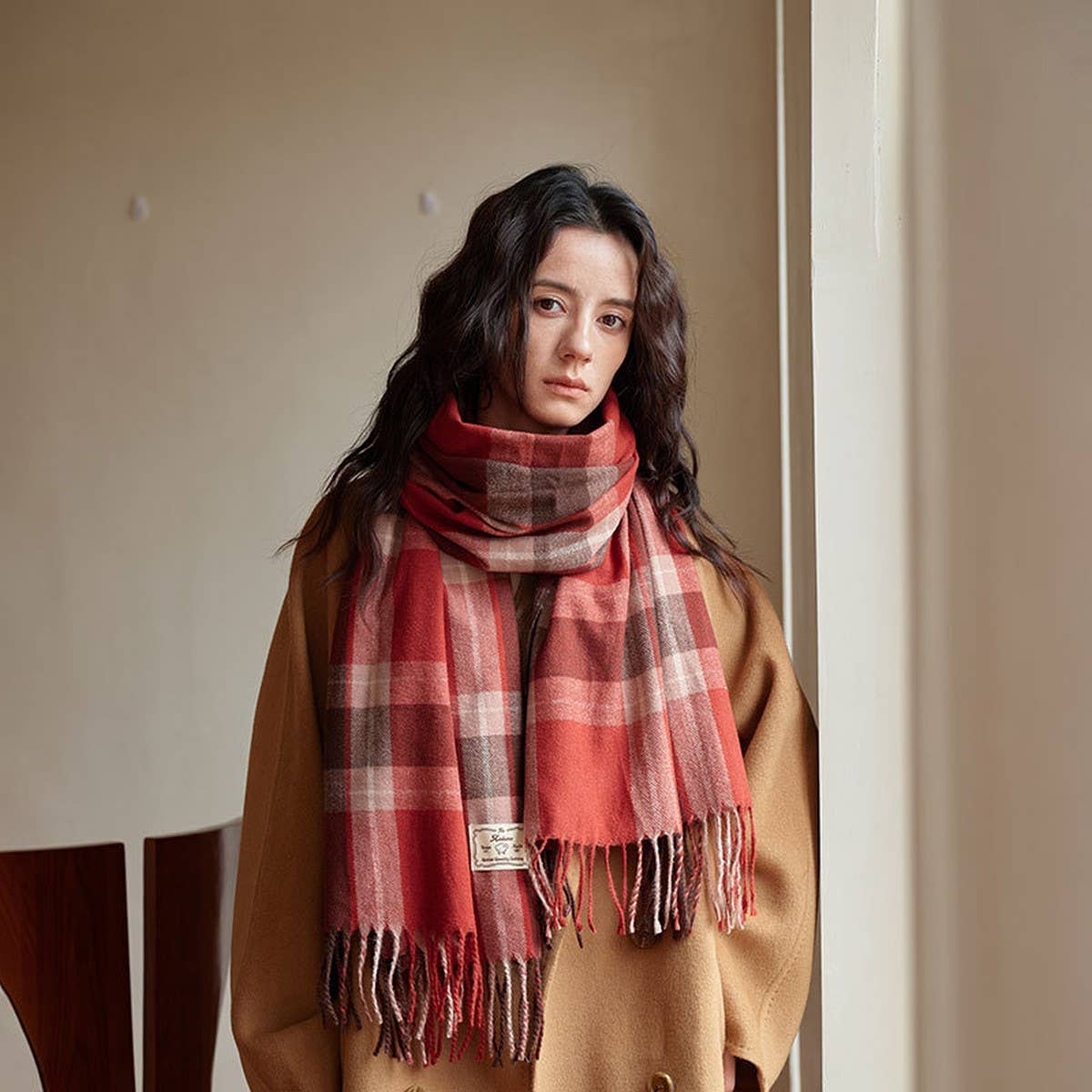PLAID COLORBLOCK SCARF CLASSIC WINTER WRAP_CWASC2347