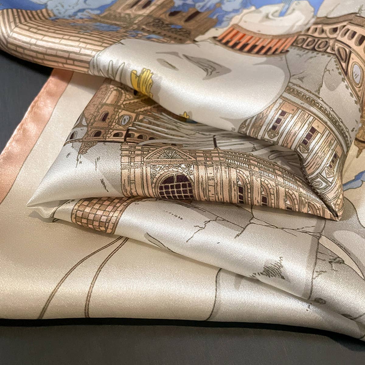 French Vintage Silk Square Scarf - Neck Accessory_Cwasc0609