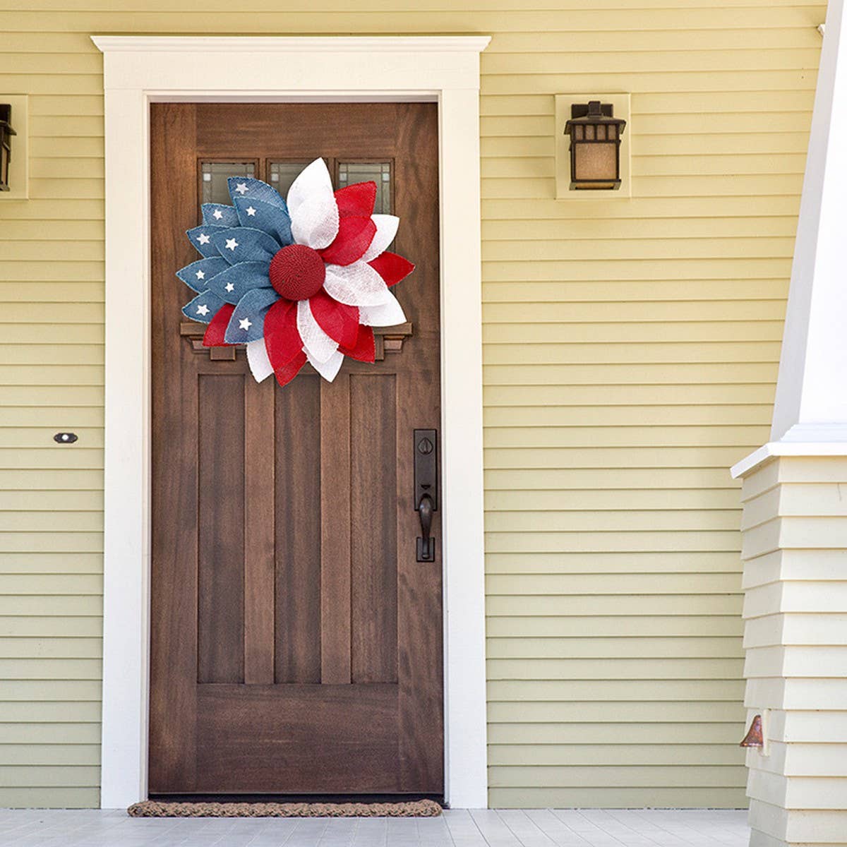 Usa Flag Ribbon Wreath For Independence Day_Cwaje05388