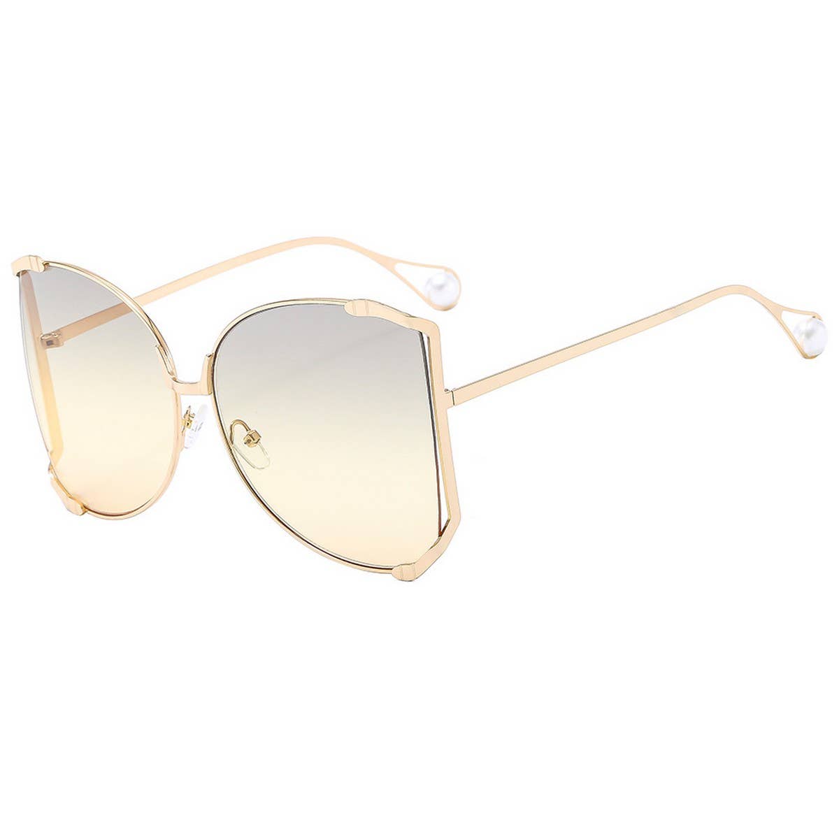 RUNWAY OVERSIZED SUNGLASSES WITH GEM ARMS_CWASG1181