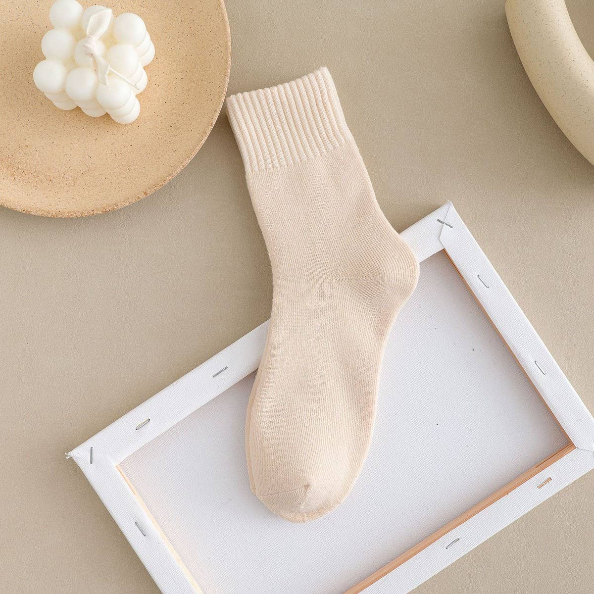 Winter Plus Velvet Thick Warm Terry Mid-Tube Socks_Cwms1391