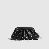 STUDDED DUMPLING CLUTCH CHAIN SHOULDER BAG_CWAB5711