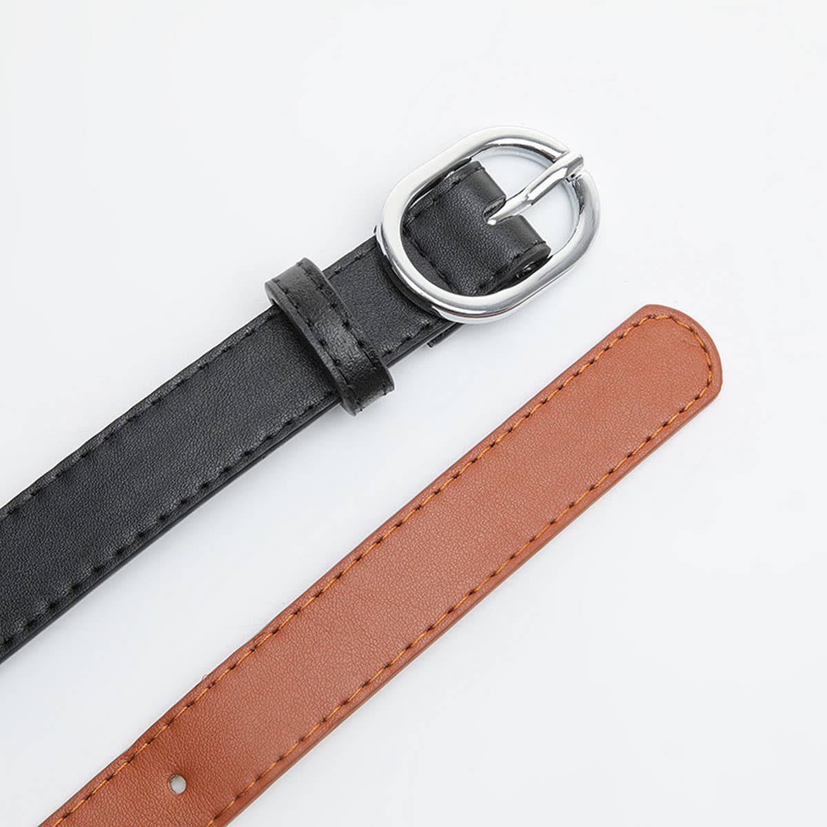 Womens Belt With Simple Silver Buckle Decoration_Cwmm0766