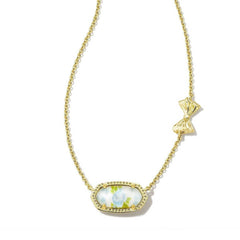 NEW RETRO GOLD BOW FLOWER NECKLACE FOR WOMEN_CWMM3758