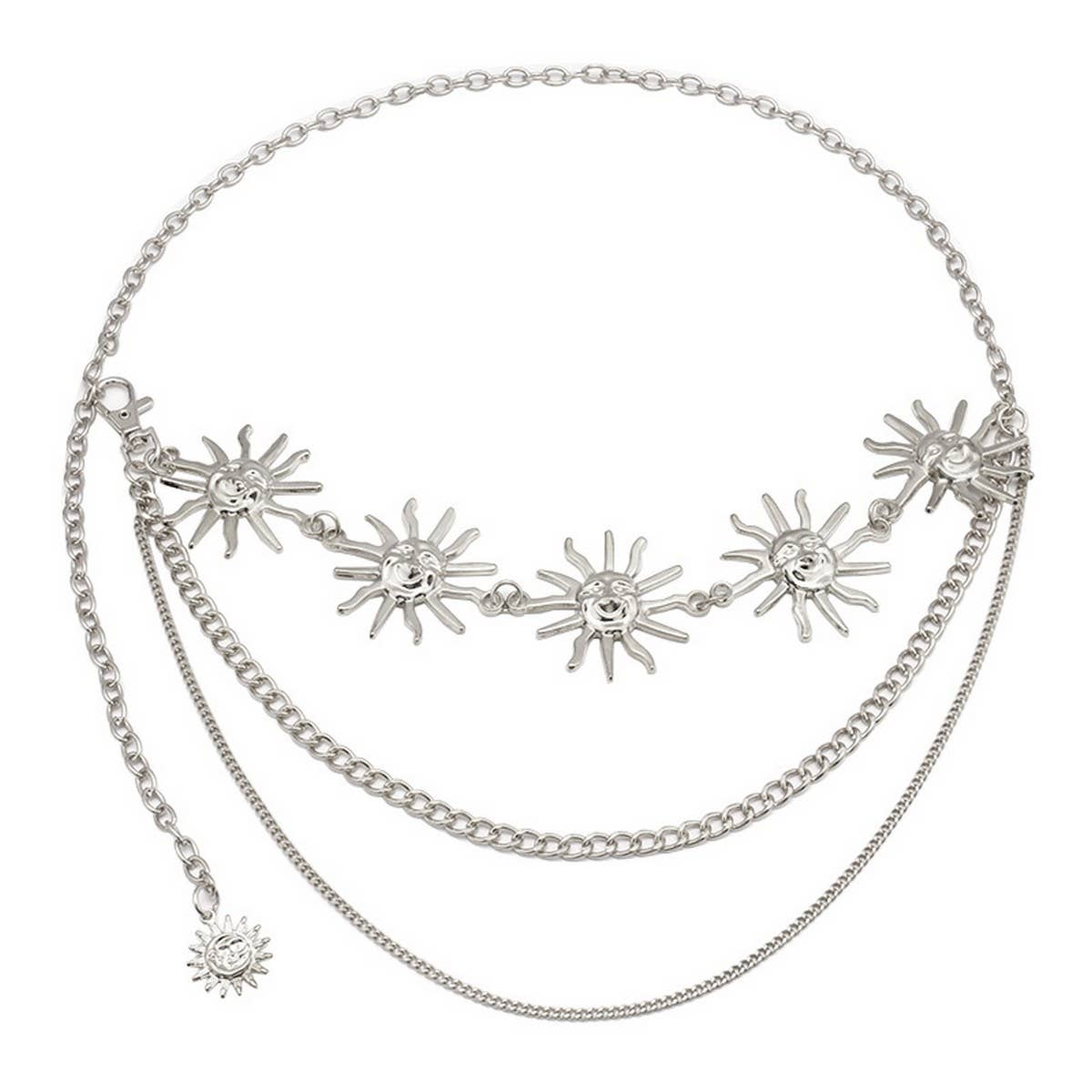 METAL SUNFLOWER WAIST CHAIN BODY CHAIN_CWMM0650