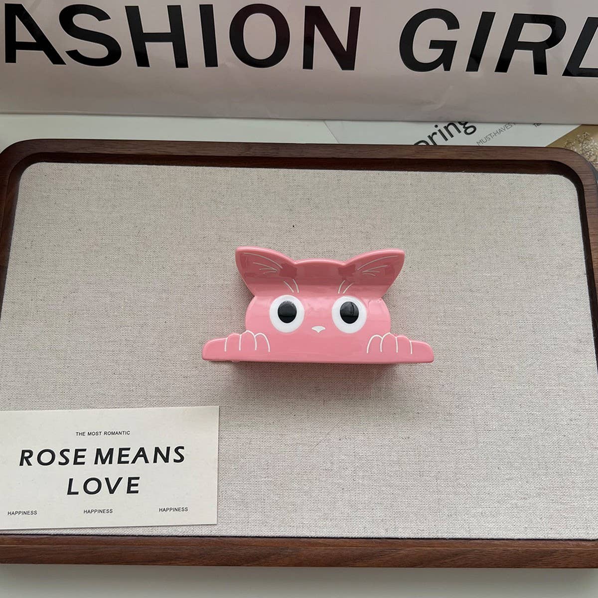 CUTE CAT HAIR CLAW SOLID ACETATE CLIP FOR GIRLS_CWAHA5745