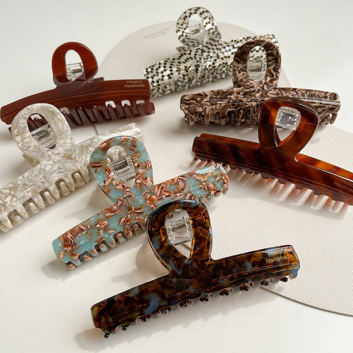 Large Brown Acetate Claw Clip Retro Chic Style_Cwaha6003