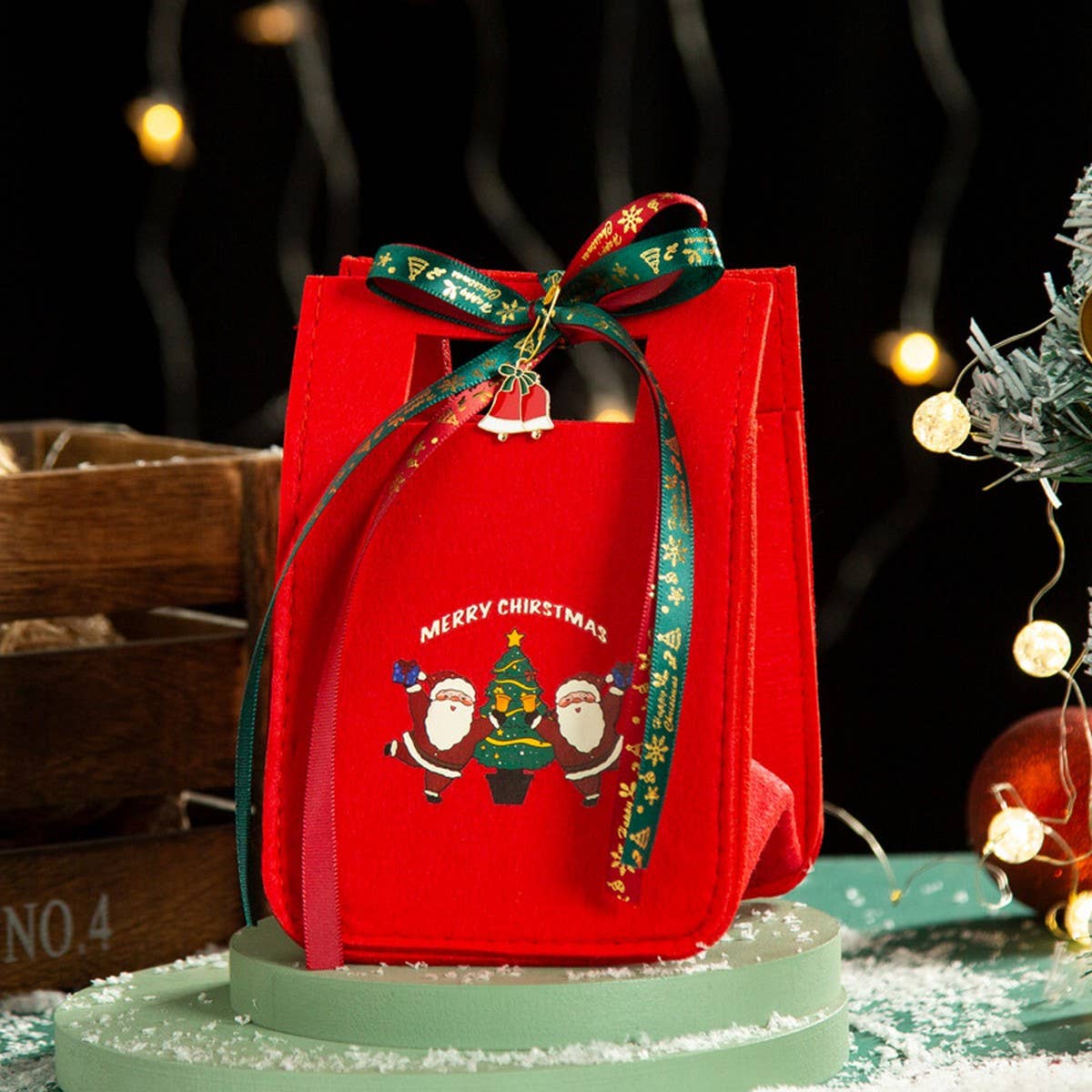 Felt Xmas Apple Bag Gift Box Tote Pouch_Cwmm10578