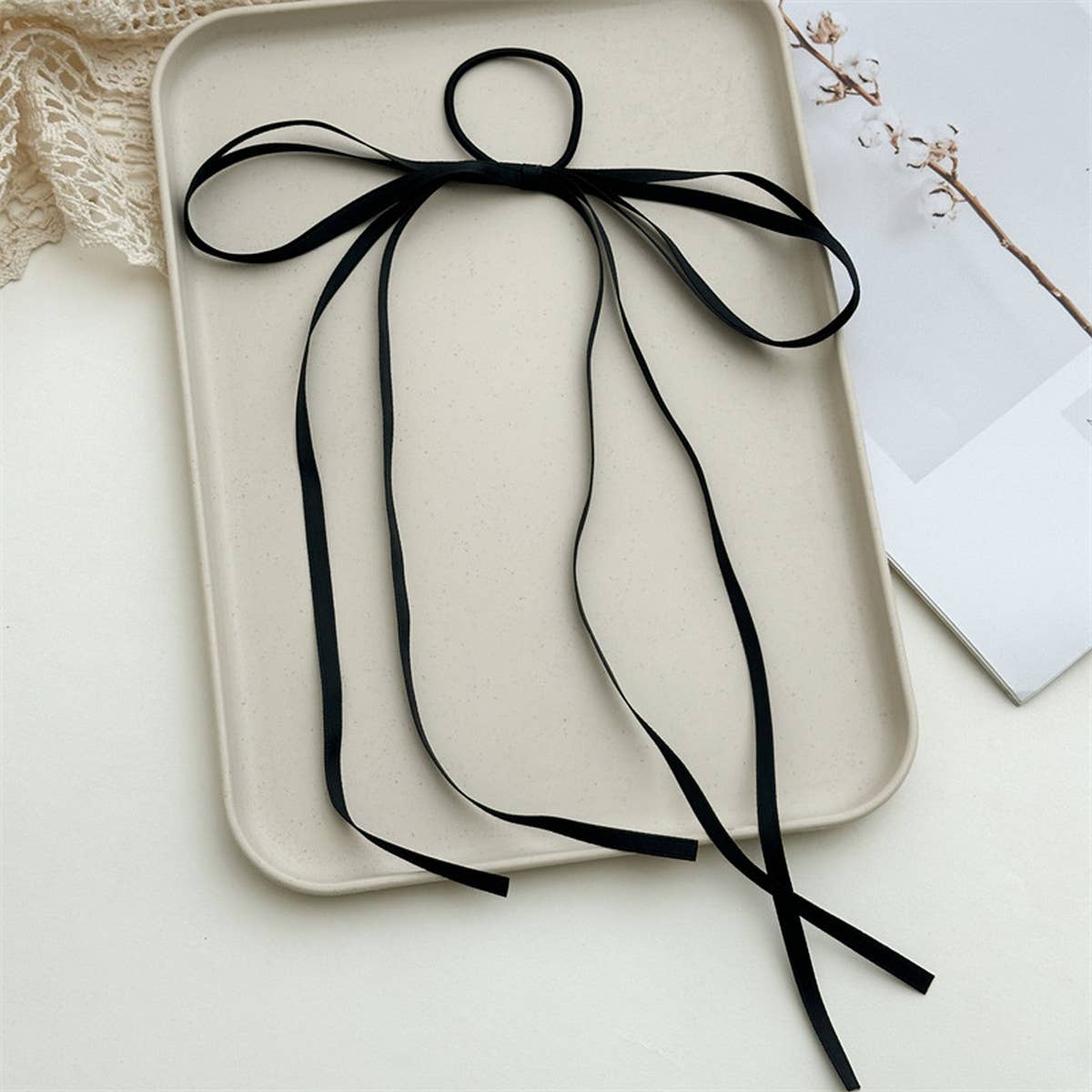 Women Bow Tassel Elastic Hair Rope_Cwaha1078