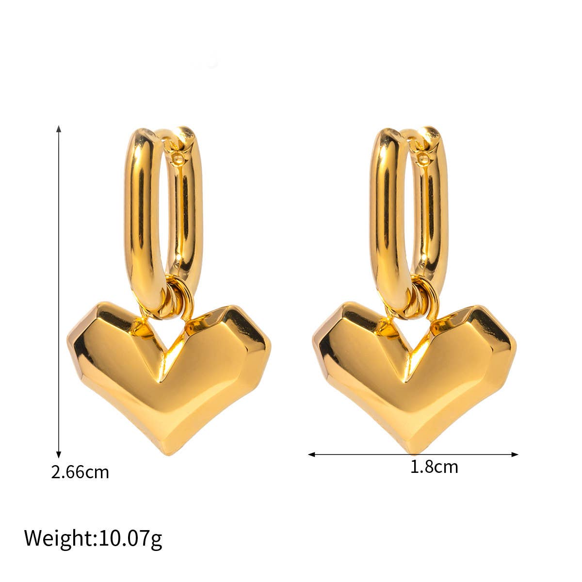 SIMPLE LOVE SHAPED PENDANT EARRINGS JEWELRY_CWAHA0896
