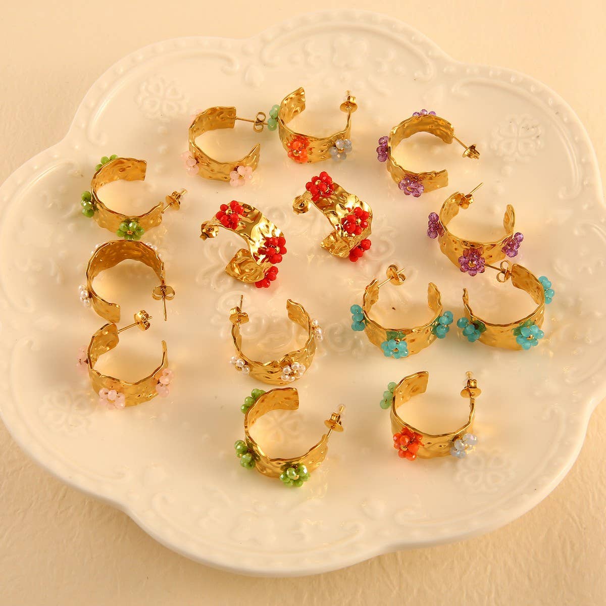 MINIMALIST FLORAL 18K STAINLESS STEEL EARRINGS_CWMM8896