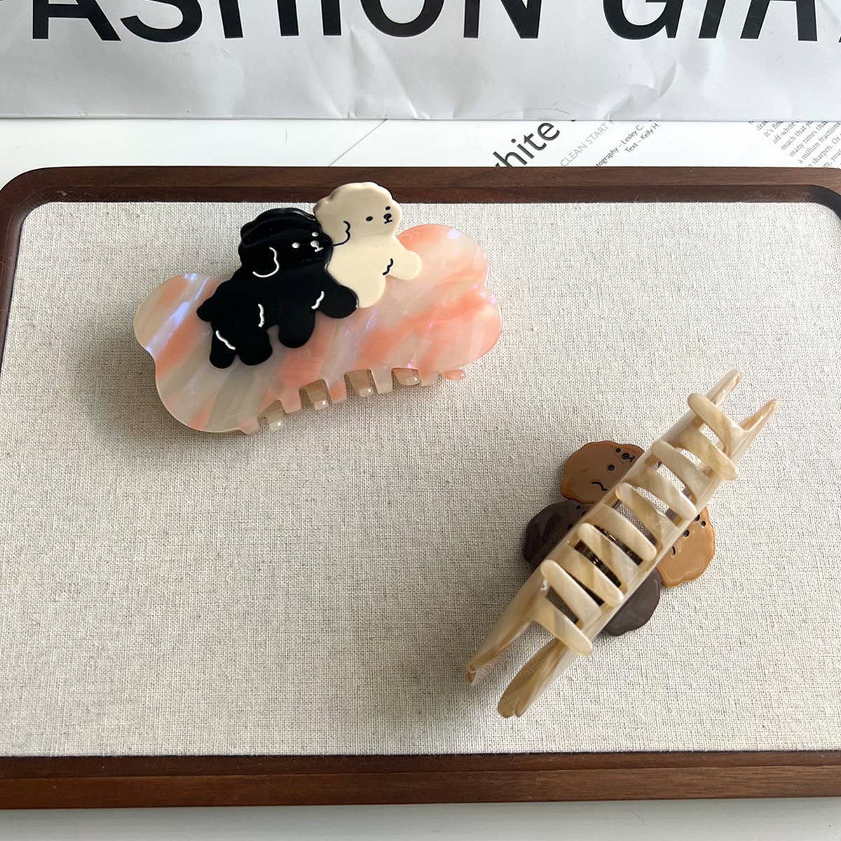 CUTE DOG ACETATE HAIR CLAW CLIP LARGE SIZE_CWAHA5975
