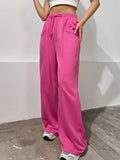 Straight High-Waisted Wide-Leg Pants