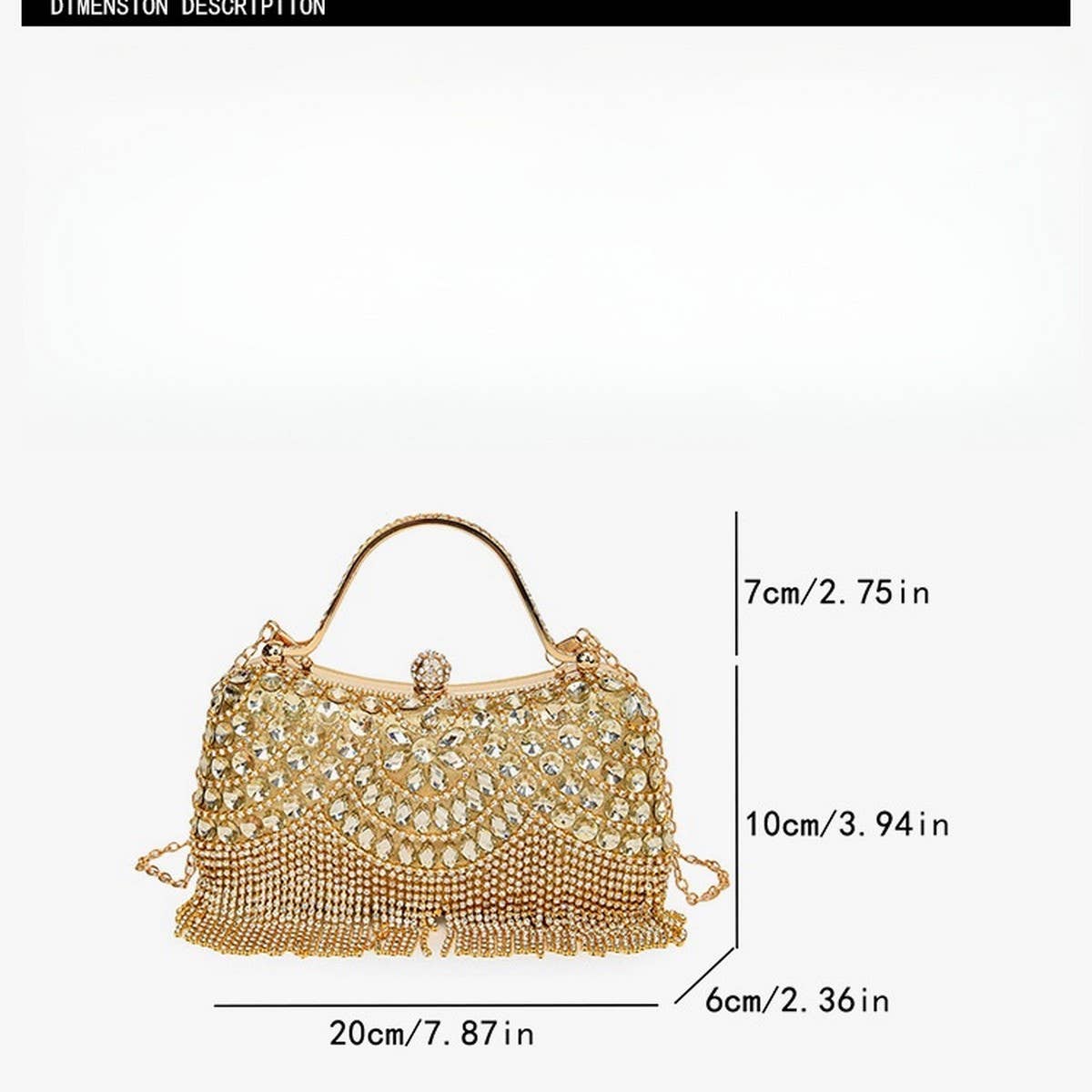RHINESTONE CLUTCH BAG TASSEL LADY EVENING BAG_CWAB3251