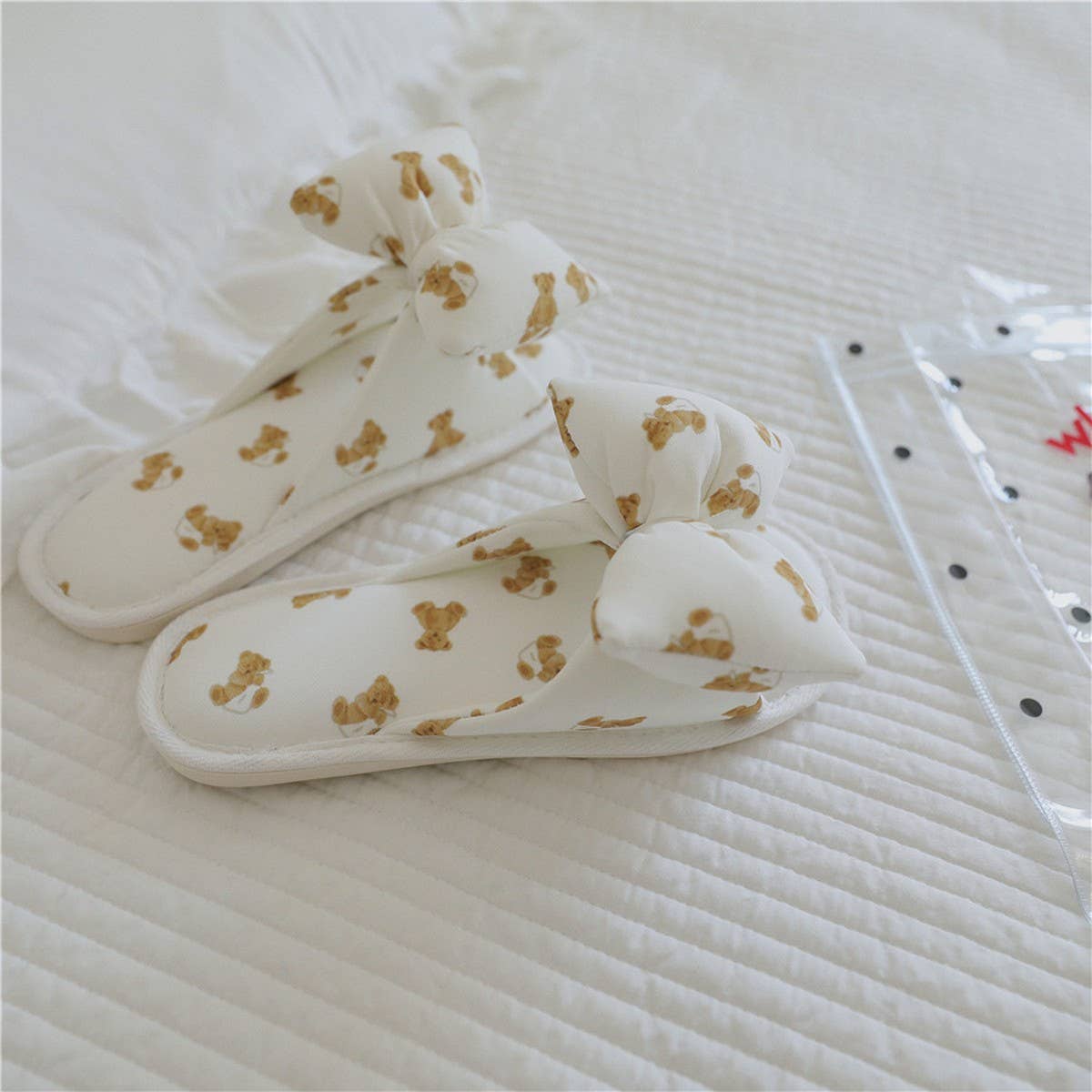 NEW BEAR BOWKNOT HOME SLIPPERS FOR WOMEN_CWMM2974