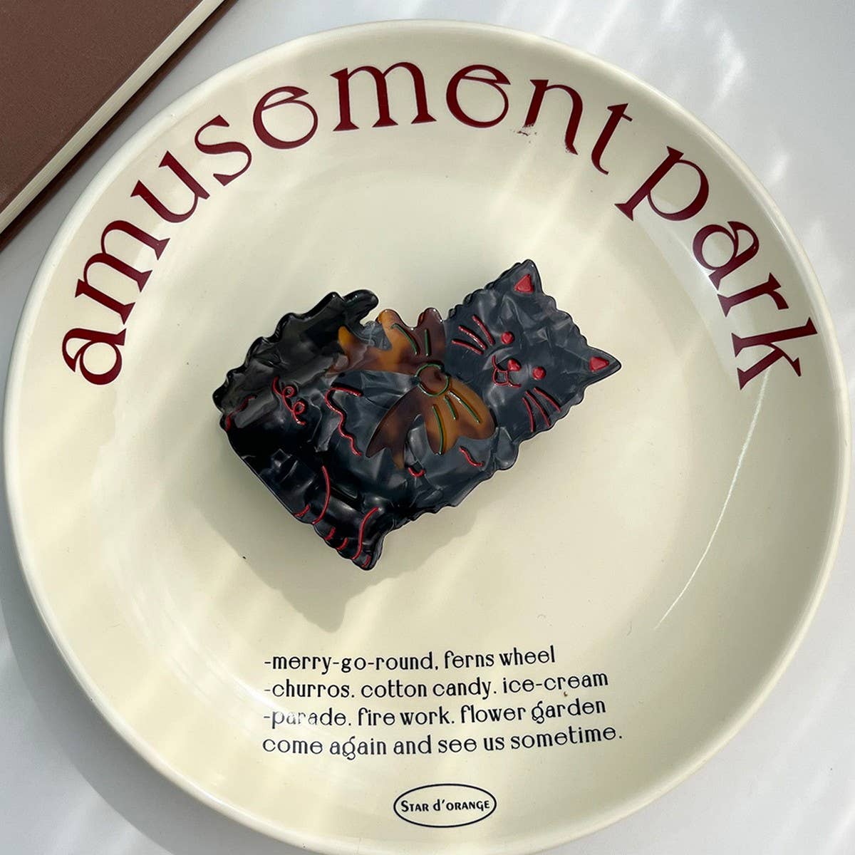 BOW CAT ACETATE HAIR CLAW CUTE SHARK CLIP FOR BUN_CWAHA5823