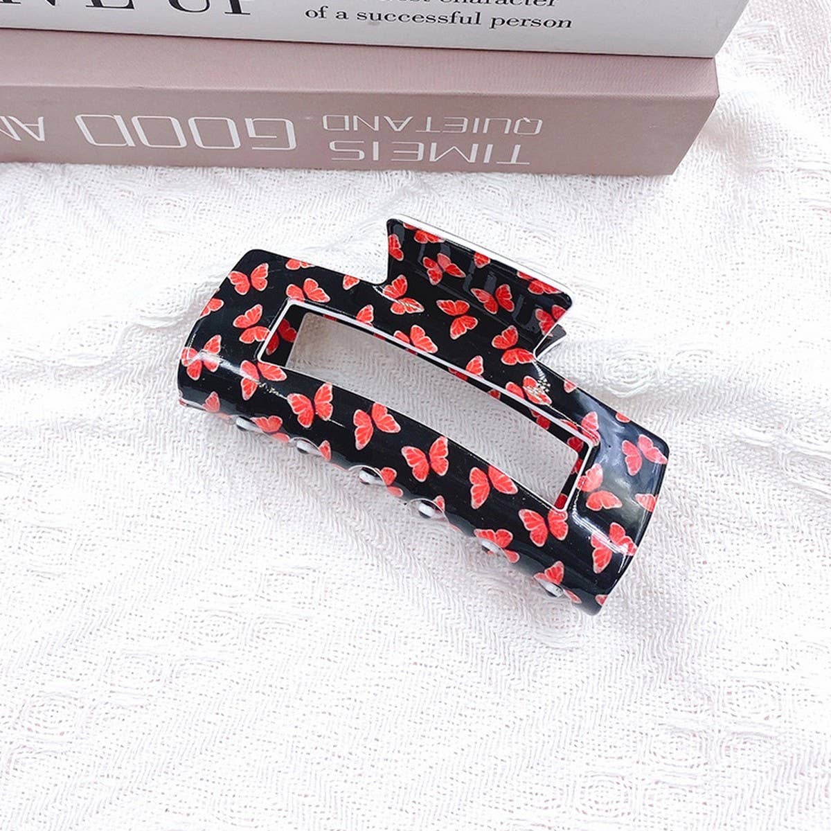 Cwaha1395_French Vintage Square Butterfly Hair Claw Clip