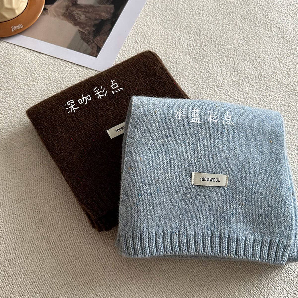 COLOR DOT KNIT SCARF COZY WINTER NECK WARMER_CWASC2304