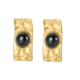 NEW FASHION TEMPERAMENT BLACK AND GOLD EARRINGS_CWAJE2854