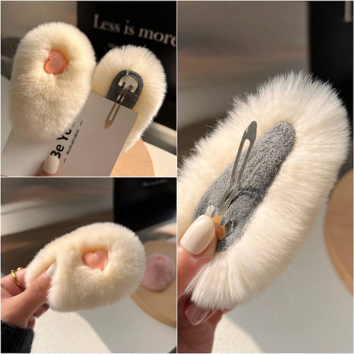 DESIGN PERSONALITY CUTE PLUSH GIRL LOVE HAIR CLIP_CWAHA3305