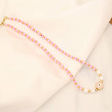 NATURAL STONE NECKLACE PERSONALIZED EYE PENDANT_CWAJE0650