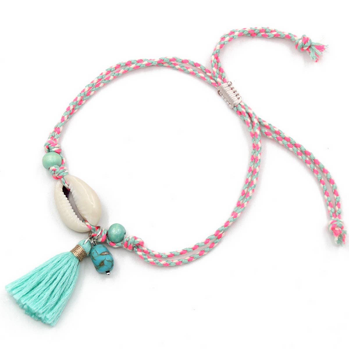 BEACH ACCESSORIES SHELL TASSEL ADJUSTABLE BRACELET_CWMM3567
