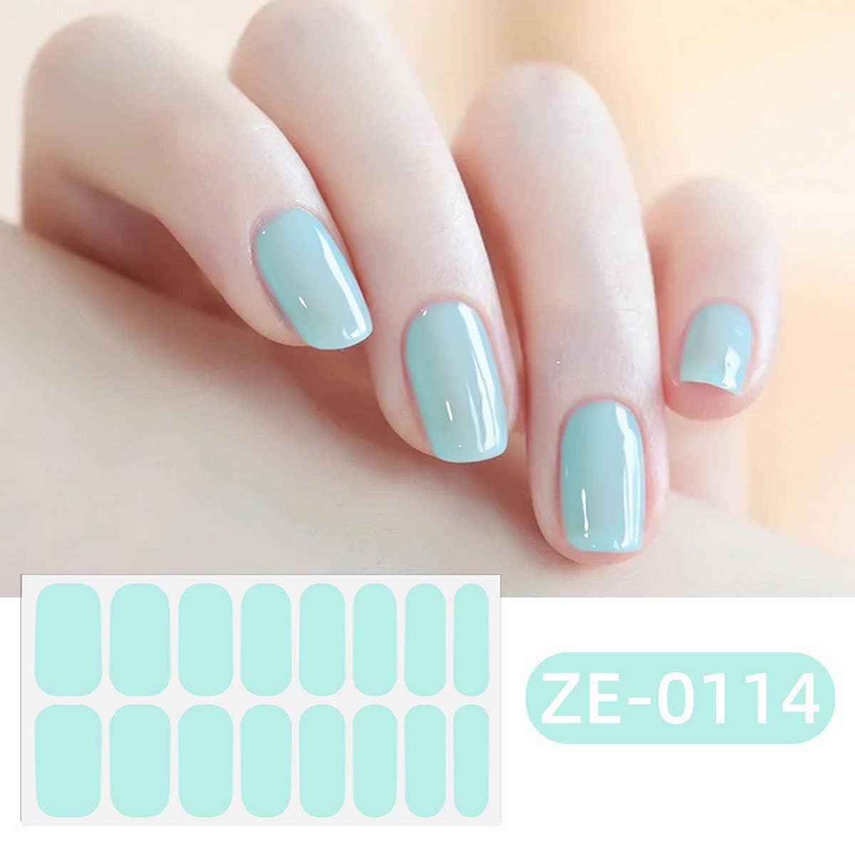 Solid Nail Film Stickers 16Pcs Set_Cwmm11205