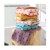 CORAL FLEECE POLKA DOT ABSORBENT FACE TOWEL_CWMM2267