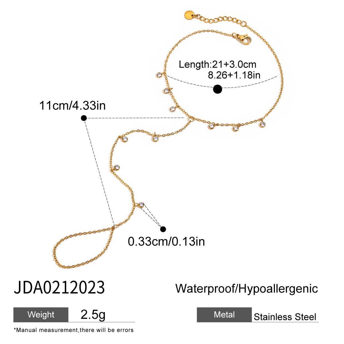 Trendy 18K Gold Multi-Zircon Toe Ankle Chain