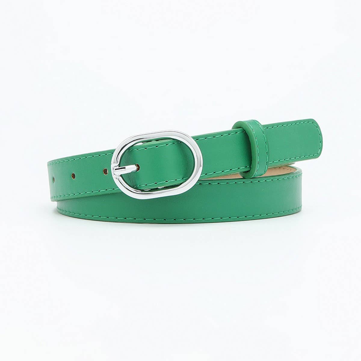 Womens Belt With Simple Silver Buckle Decoration_Cwmm0766