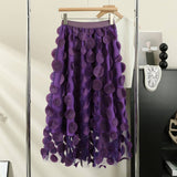 THREE DIMENSIONAL FLORAL TULLE MESH SKIRT_CWBLS0395