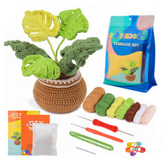 HANDMADE DIY MONSTERA DOLL CROCHET MATERIAL PACK_CWMM0821