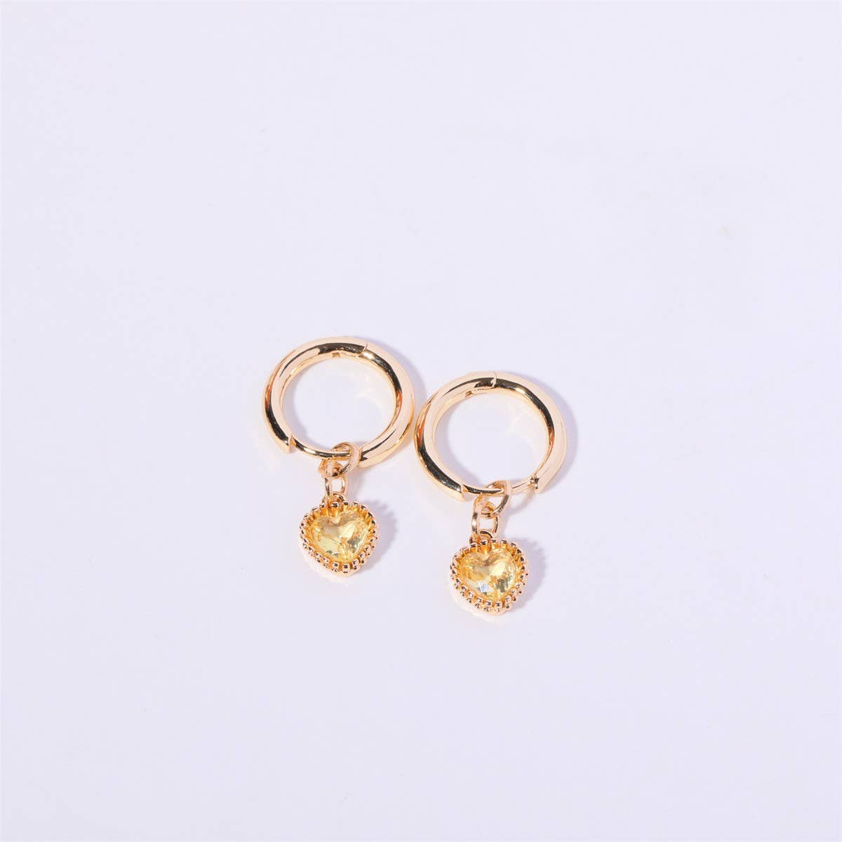 FASHION HEART ZODIAC BIRTHSTONE EARRINGS LUXURY_CWAJE5093