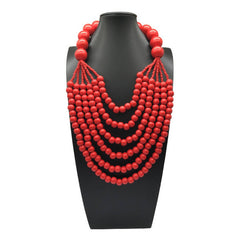 ETHNIC STYLE MULTI LAYER WOODEN BEADS NECKLACE_CWMM4979