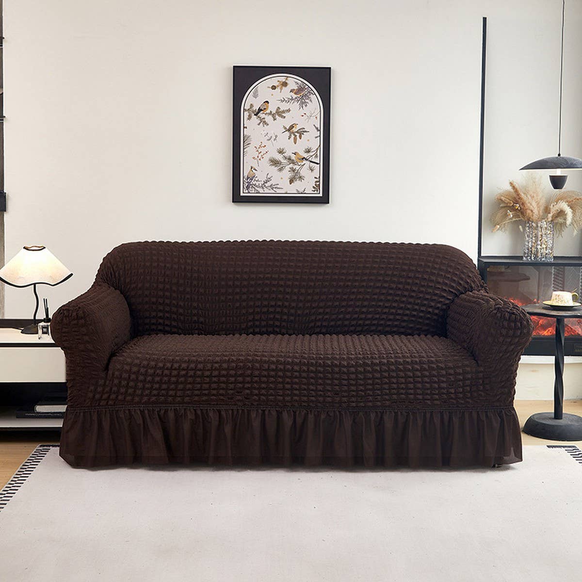PUCKERED SKIRT SOFA COVER THICK STRETCHY_CWMM8321