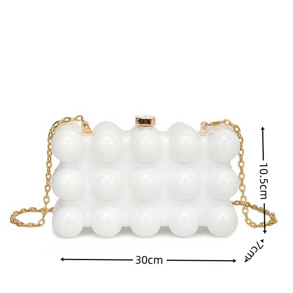 FASHIONABLE WAVE BEAD BOX BAG EVENING CLUTCH BAG_CWAB3249