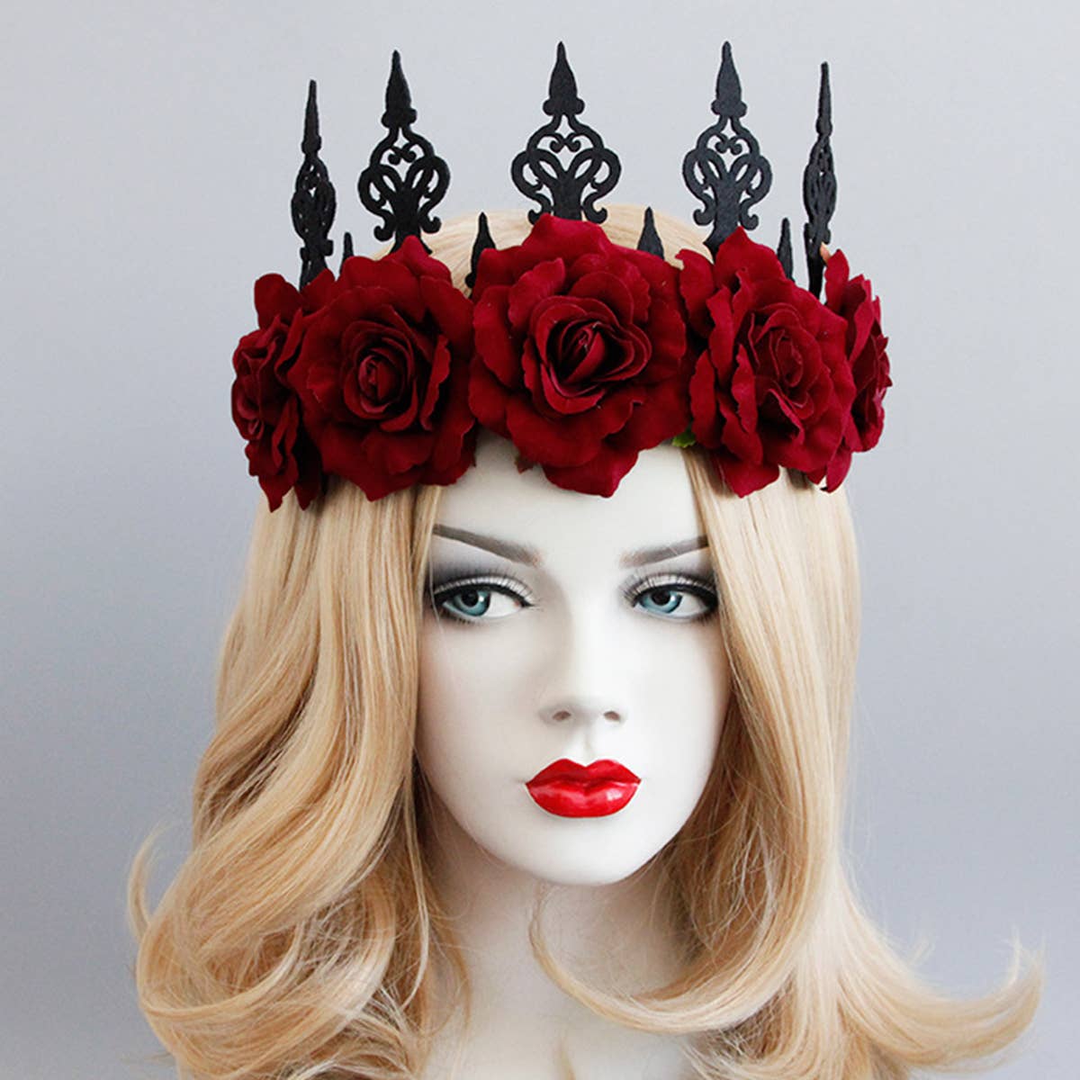 HALLOWEEN FEMALE RED ROSE CROWN_CWMM0125