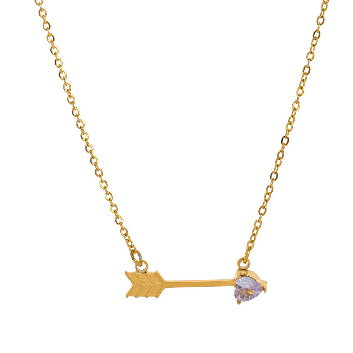 COLORFUL CREATIVE HEART PIERCING PENDANT NECKLACE_CWMM5342